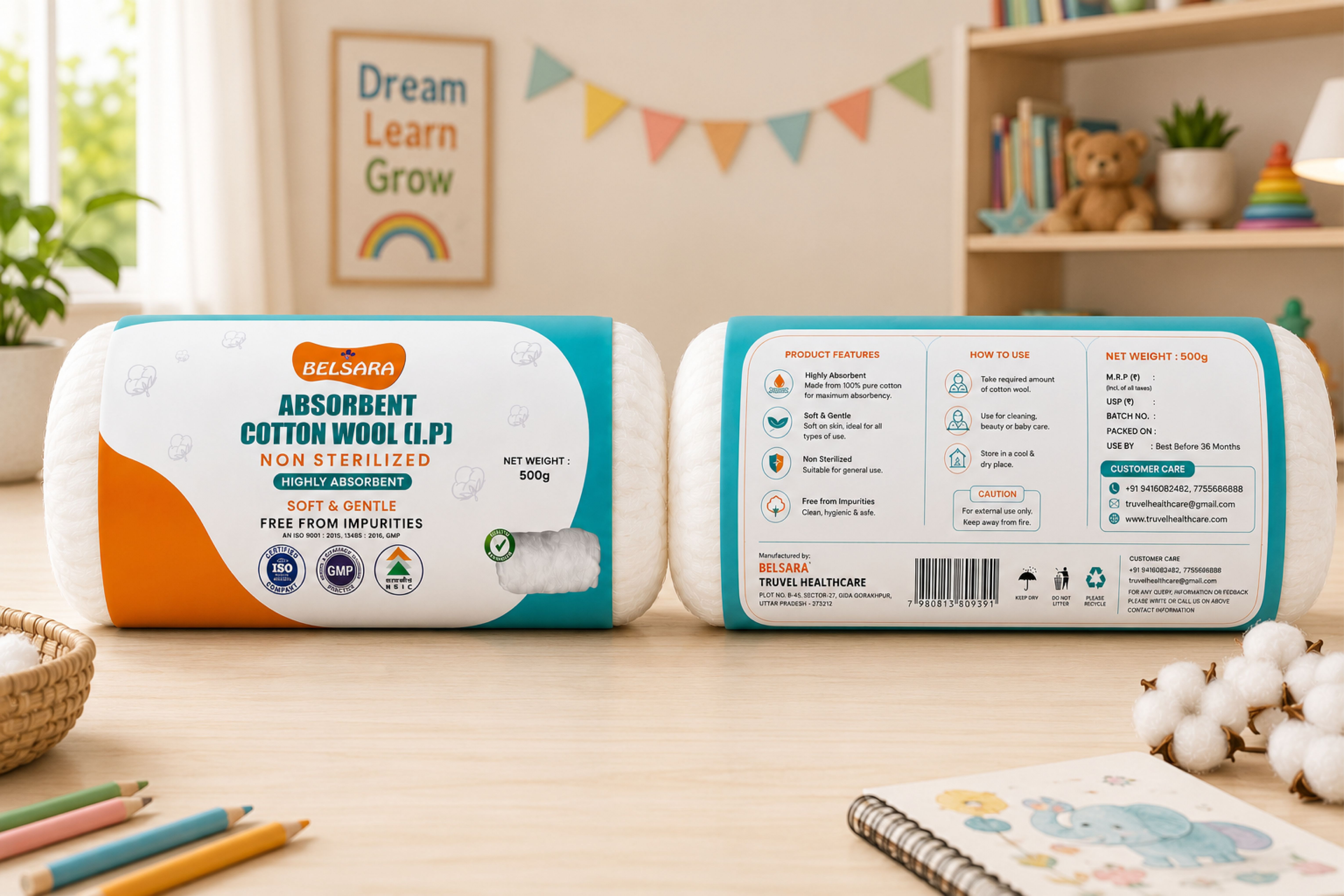 Belsara Cotton Wool, Packaging Design