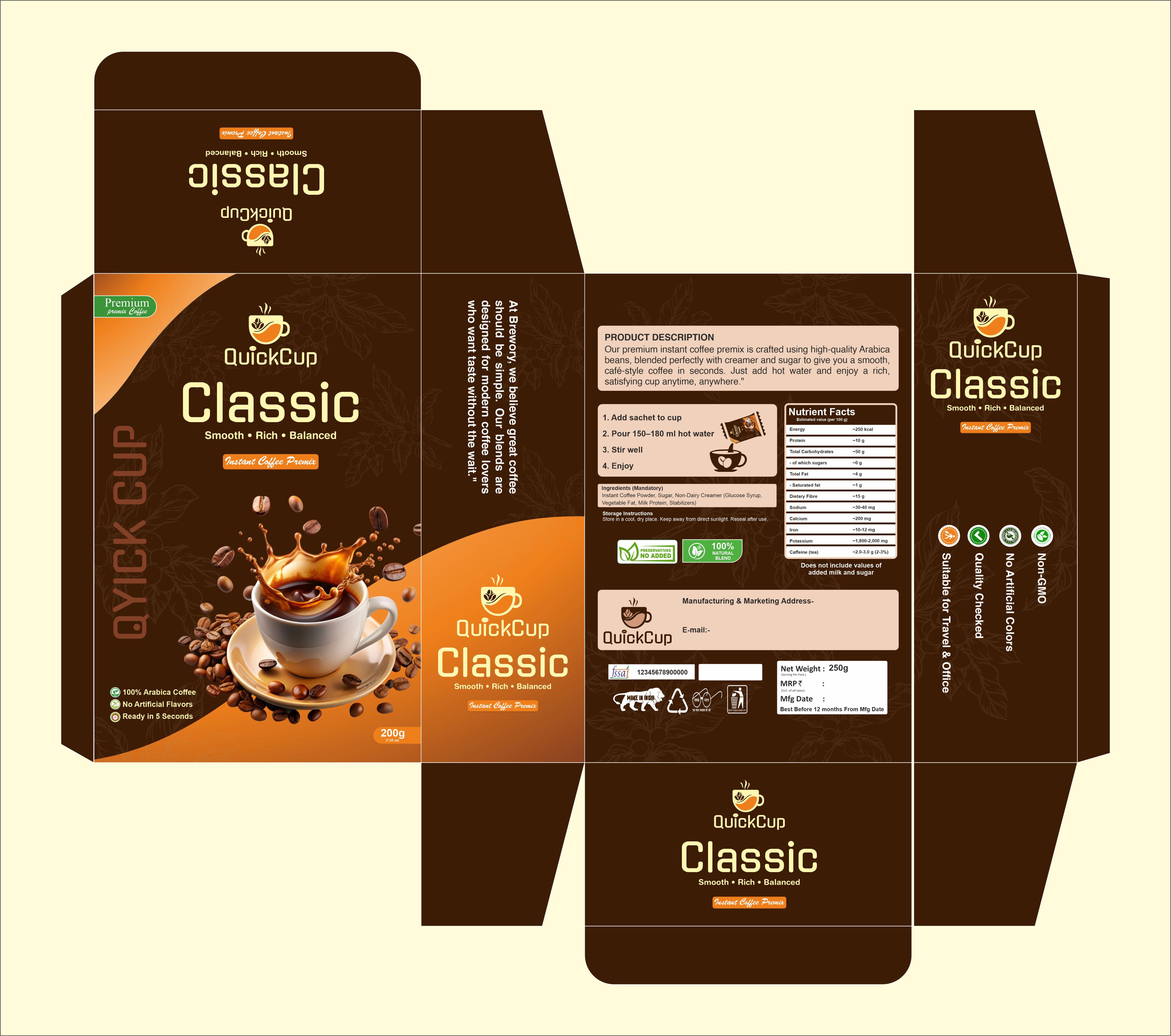 QuickCup Classic, Packaging Design