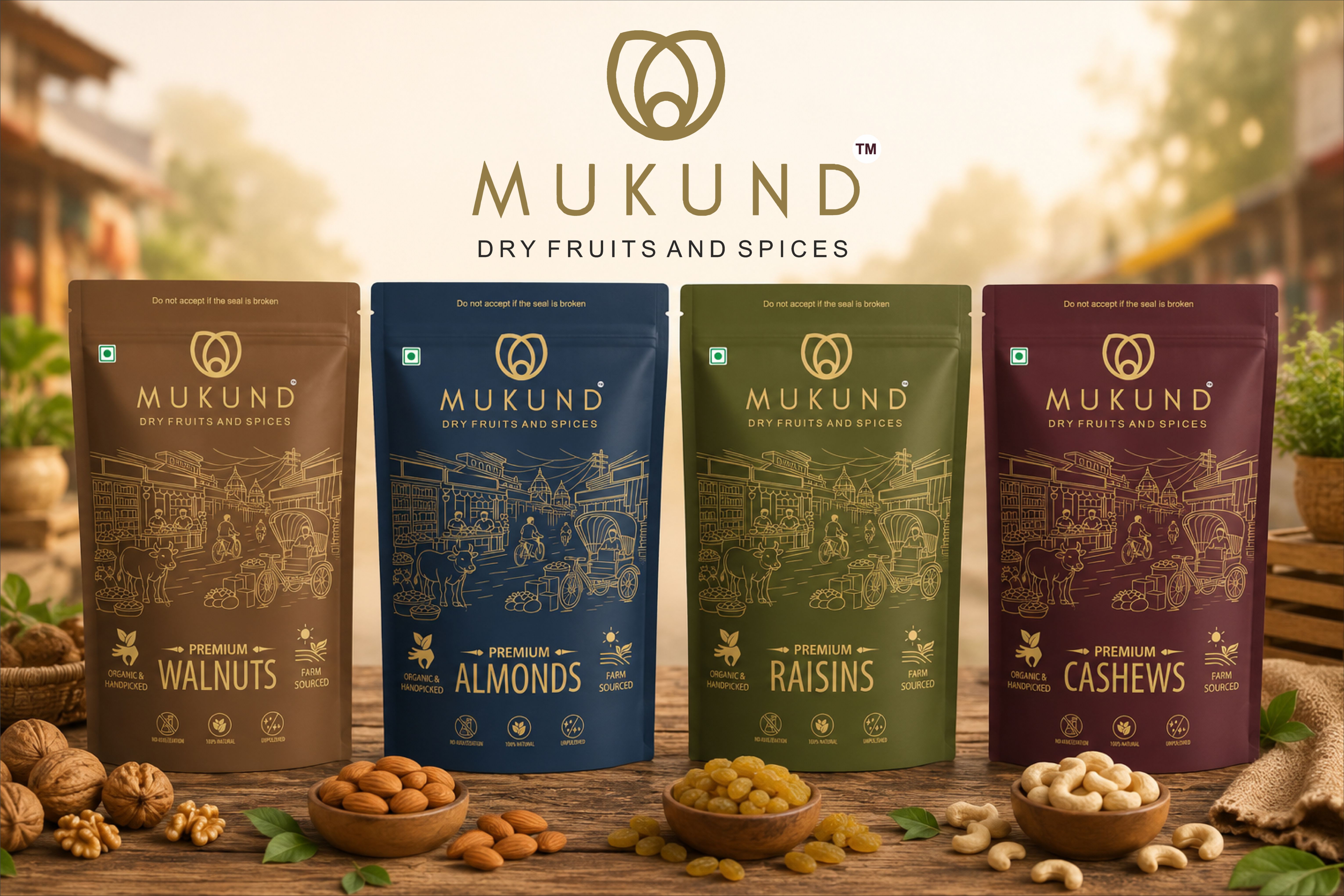 Mukund Dry Fruits & Spices (2), Packaging Design