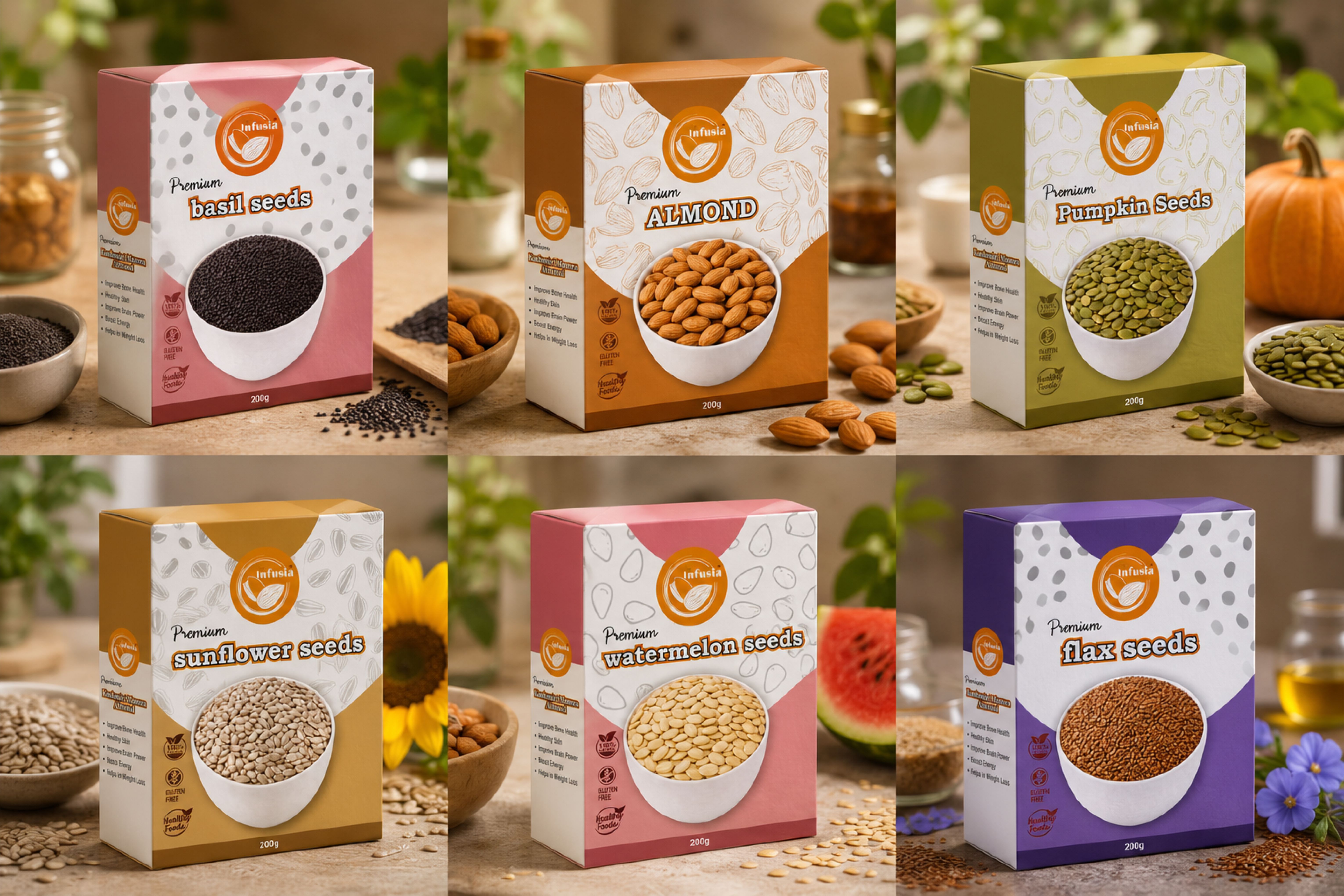 Infusia Seeds, Packaging Design
